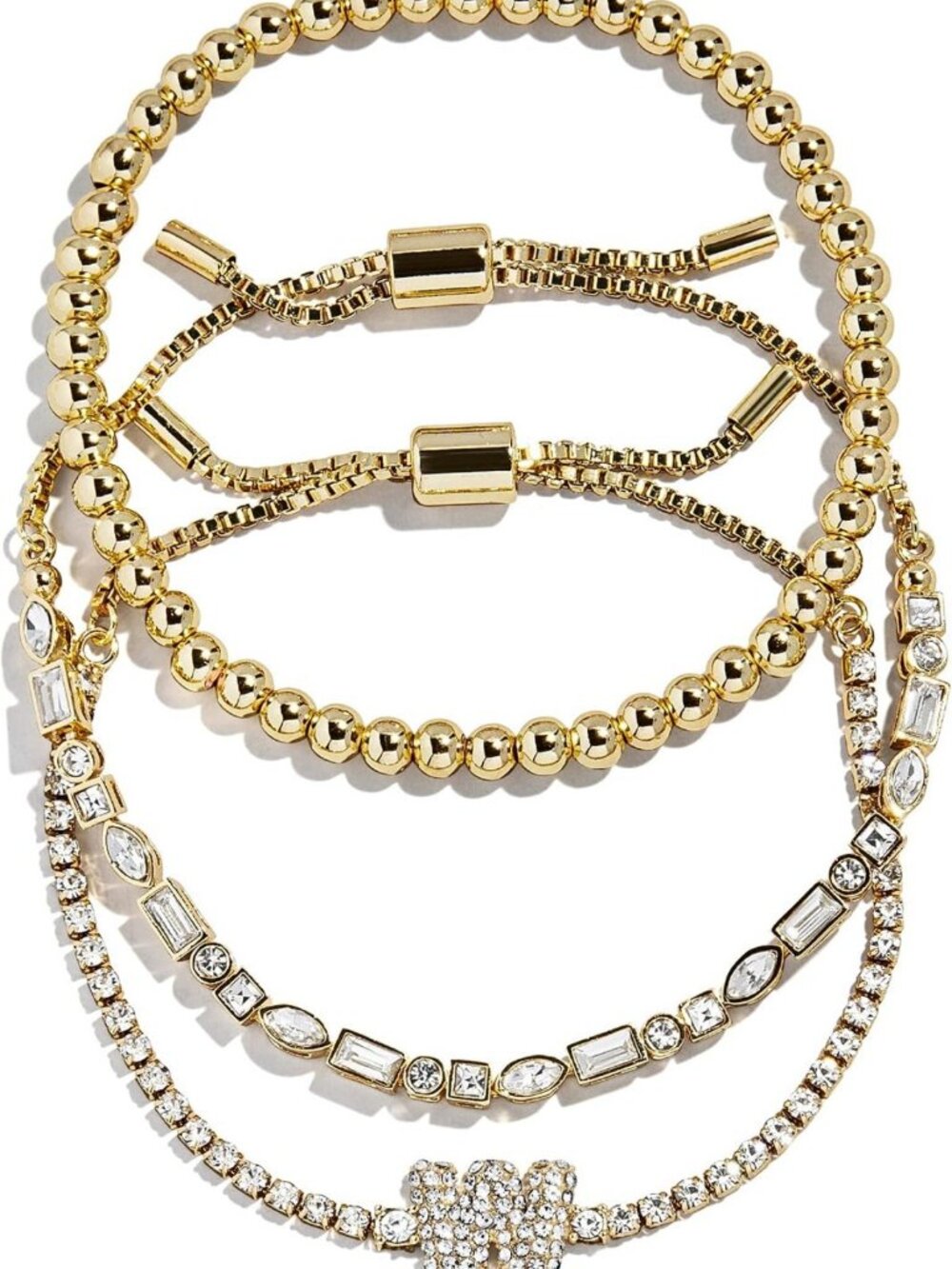 Gold-Plated Initial Beaded Bracelet Set for Women - Personalized Fashion Jewelry